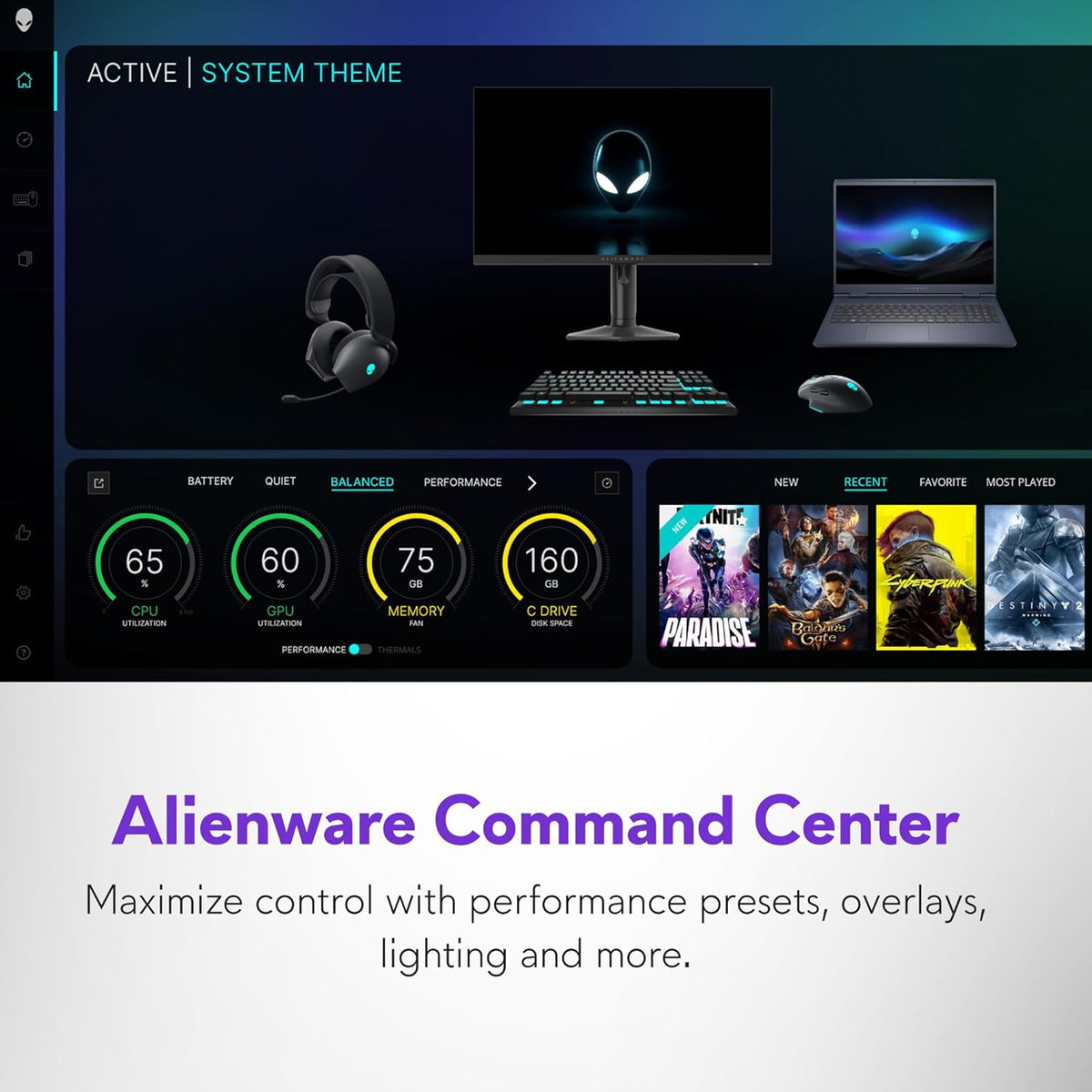 Alienware 16 Aurora Gaming Laptop AC16250-16' WQXGA 120Hz Display, Intel Core 7-240H Processor, 16GB DDR5 RAM, 1TB SSD, NVIDIA GeForce RTX 5050 8GB Graphics, Windows 11 Home, Onsite Service - Blue