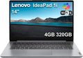 Lenovo Ideapad 1i 14' Laptop (4GB RAM, 320GB Storage (256GB SSD + 64GB eMMC), Intel Dual-Core) for Business, Student, Home, Webcam, Anti-Glare, Wi-Fi 6, Type-C, Win 11 Home in S Mode