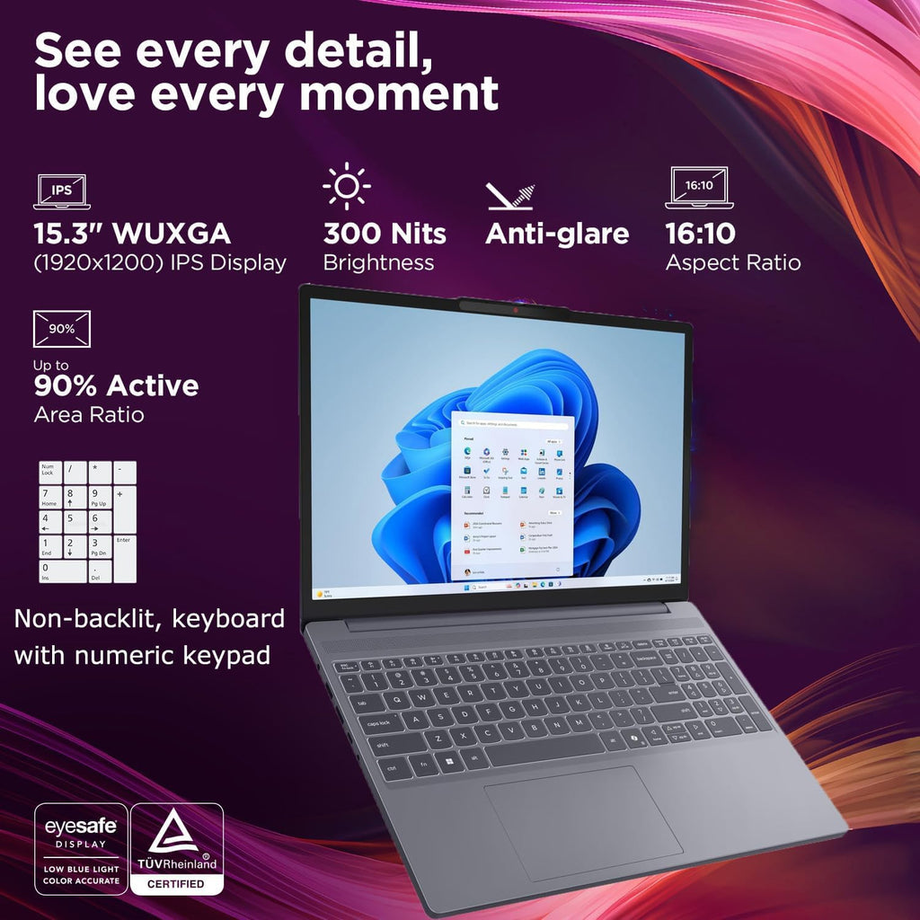 Lenovo 15' Gaming Laptop Computer, AMD Ryzen 5 7535HS 6-Core, 24GB DDR5 RAM, 1TB PCIe SSD, FHD+ Display, WiFi 6, Bluetooth 5.3, Webcam, HDMI, Type-C, Luna Grey, Windows 11 Home