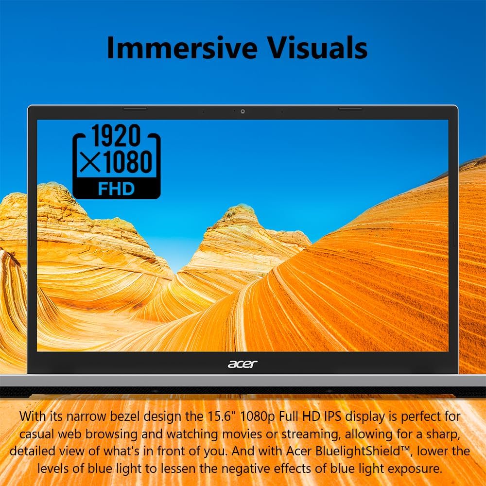acer Aspire Go 15 AI Ready Laptop | 15.6' FHD (1920 x 1080) IPS Display | AMD Ryzen 7 7730U | AMD Radeon Graphics | 16GB DDR4 | 512GB PCIe Gen4 SSD | Wi-Fi 6 | Windows 11 Home | AG15-42P-R9FW
