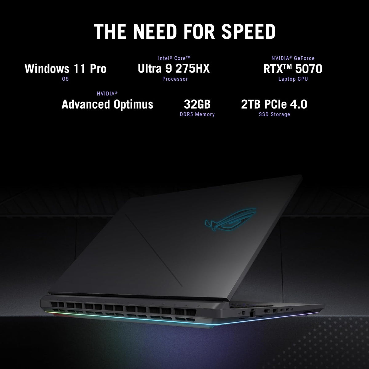 ASUS ROG Strix ROG Strix/GRAY/18.0 WQXGA Non-Touch/CORE Ultra 9 275HX/32GB/NV RTX5070/2TB/WIN11 PRO