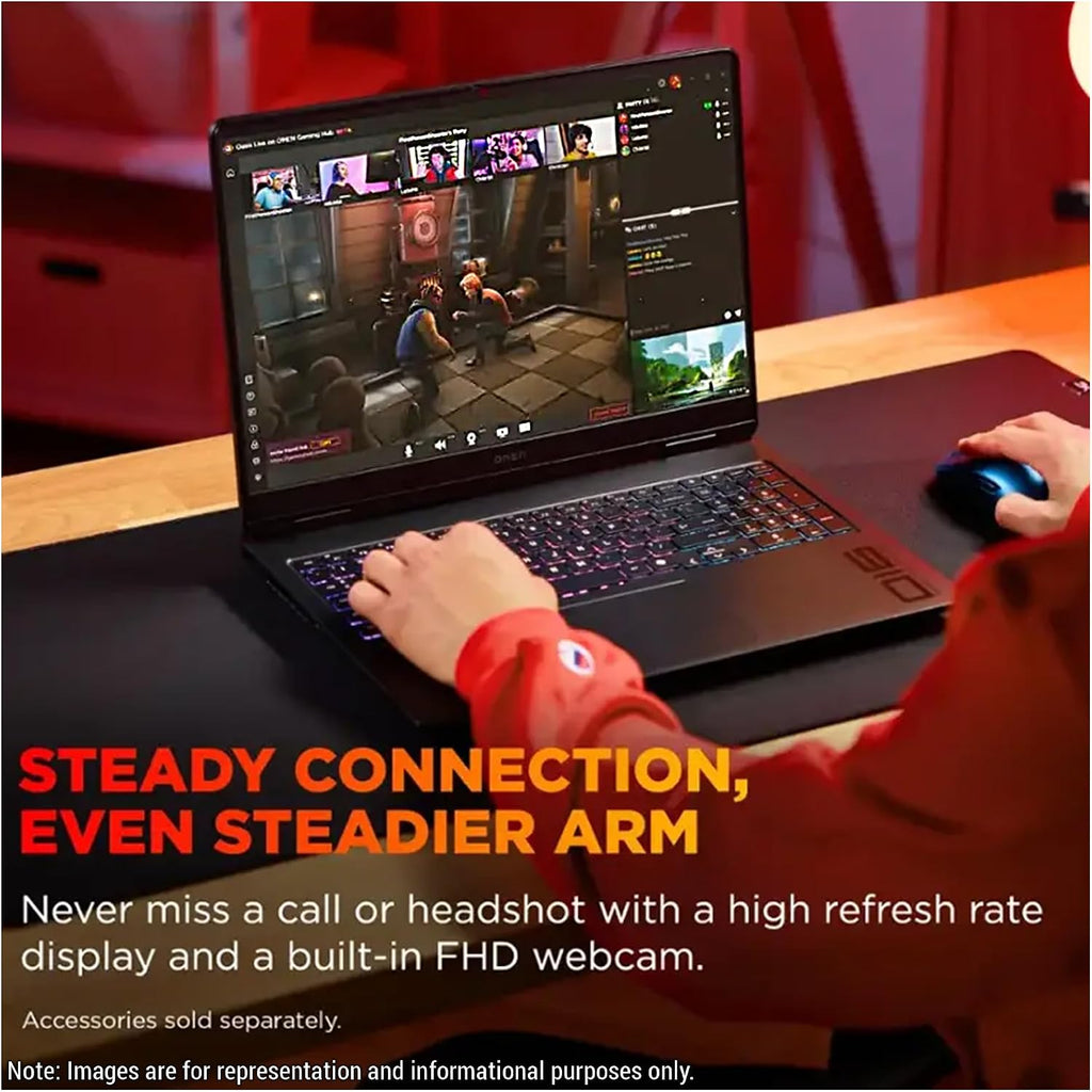 HP OMEN Gaming Laptop, AMD Ryzen 9-8940HX, 64 GB DDR5 RAM, 2 TB PCIe SSD, 16' 2K (1920x1200) 144Hz Display, Nvidia G-Force RTX 5060, Backlit Keyboard, W11 Pro, Shadow Black