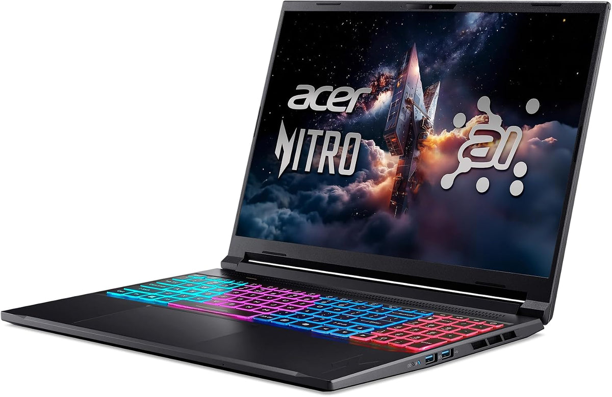 acer Nitro V 16S 16' WUXGA IPS 180Hz Gaming Laptop|Intel Core 7 Processor 240H|NVIDIA GeForce RTX 5060|RGB Backlit|Black| 16GB RAM DDR5 | 1024GB SSD | Windows 11 Home | Bundle with USB 3.0 Hub