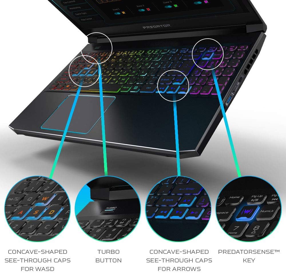 Acer Predator Helios 300 Gaming Laptop, Intel i7-10750H, NVIDIA GeForce RTX 2060 6GB, 15.6' Full HD 144Hz 3ms IPS Display, 16GB Dual-Channel DDR4, 512GB NVMe SSD, Wi-Fi 6, RGB Keyboard, PH315-53-72XD