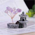 Crystal Tree Natural Amethyst Lucky Tree Crystal Quartz Gem Tree Mineral Ornaments Garden Healing Pavilion Decoration Home Decoration Gemstone Tree,C