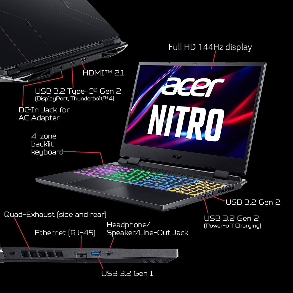acer Nitro V 15.6' FHD IPS 165Hz Gaming Laptop, Intel Core i7-13620H, NVIDIA GeForce RTX 4050 with 6GB GDDR7 VRAM, Win11H, w/Mouse pad (16GB RAM, 1TB PCIe SSD)