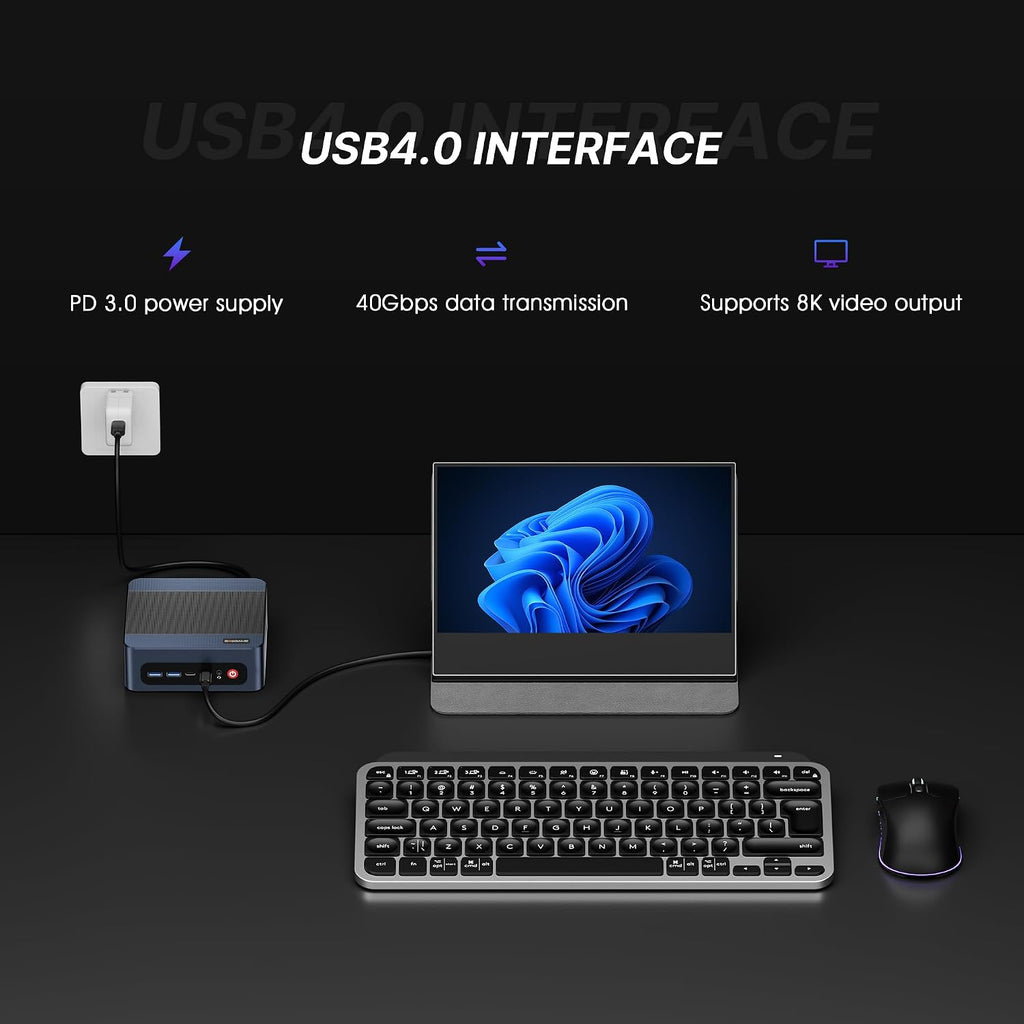 BOSGAME M4 Ryzen 7 7840HS Mini PC with Oculink, 32GB DDR5 1TB PCle SSD Mini Computers, 8K Triple Display, USB4.0, Dual 2.5G LAN, Wi-Fi 6E/BT5.2, Micro Desktop Computers for Gaming & Office