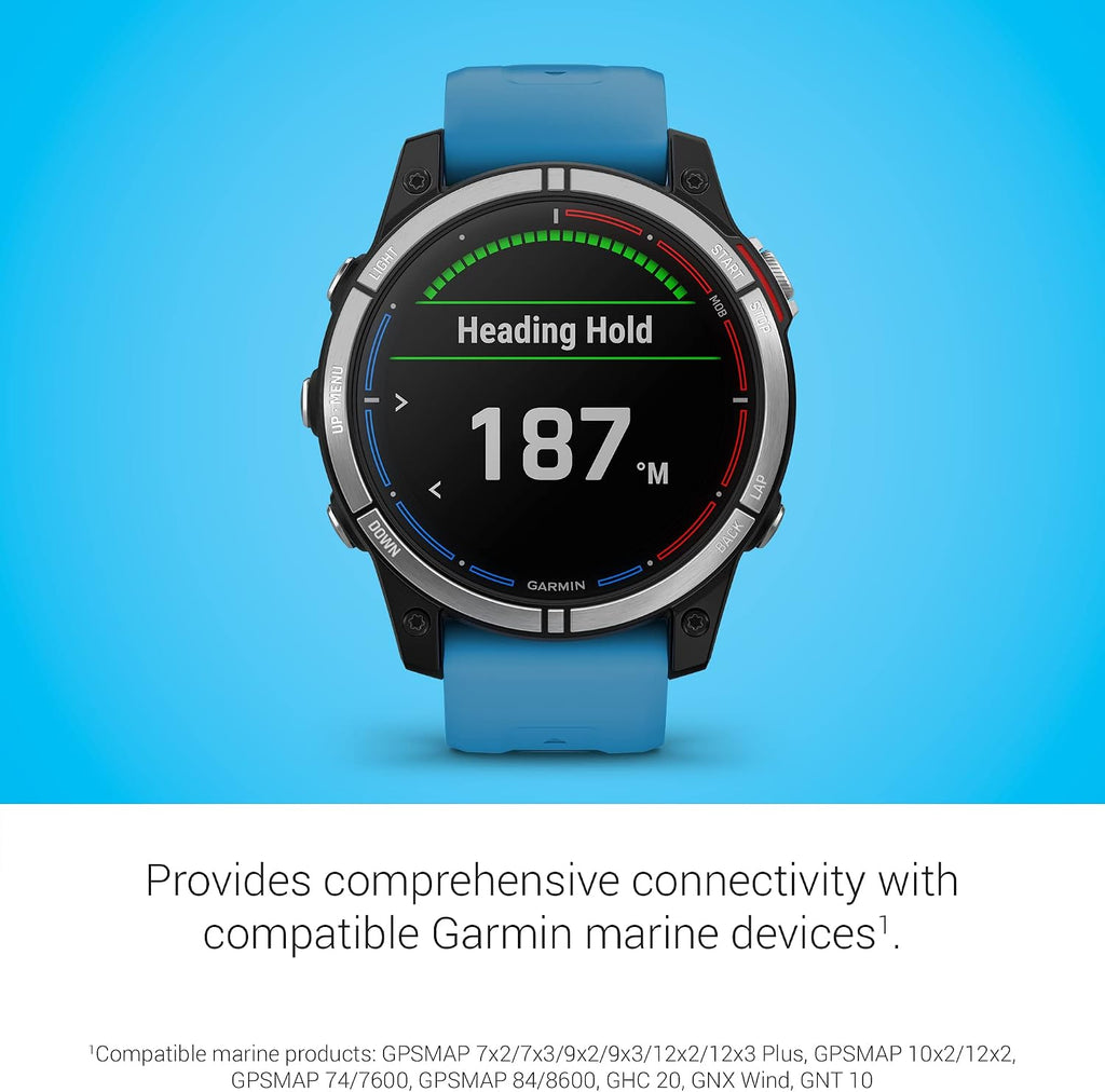 Garmin quatix® 7 Standard Edition, Marine GPS Smartwatch, Tide Changes and Anchor Drag Alerts, Waypoint Marking