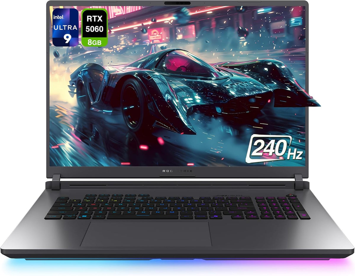 ASUS ROG Strix G18 Gaming Laptop, Intel Ultra 9-275HX, 64 GB DDR5 RAM, 1 TB PCIe SSD, 18' 2.5K (2560x1600) Display, Nvidia G-Force RTX 5060, Backlit Chiclet 4-Zone RGB Keyboard, W11 Home, Eclipse Gray