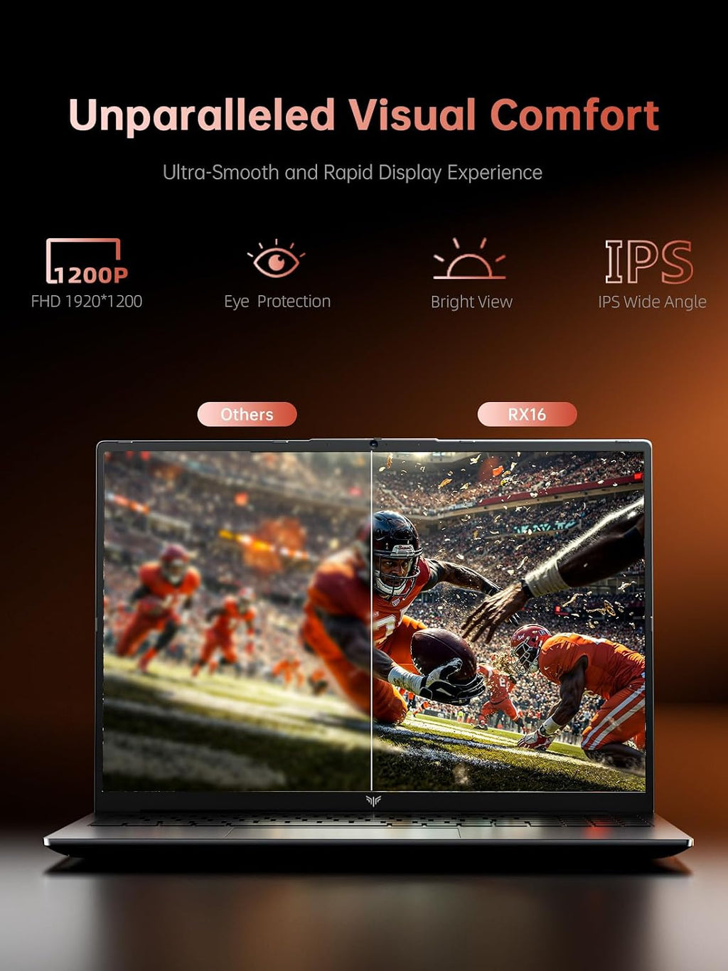 KAIGERR Gaming Laptop, 2026 Laptop with AMD Ryzen 7 6800H (8C/16T, Up to 4.7GHz), 16GB DDR5 512GB NVMe SSD Laptop Computer, Up to 4TB, 16-inch FHD Display, WiFi 6, Backlit KB, Type-C, Dual Fans