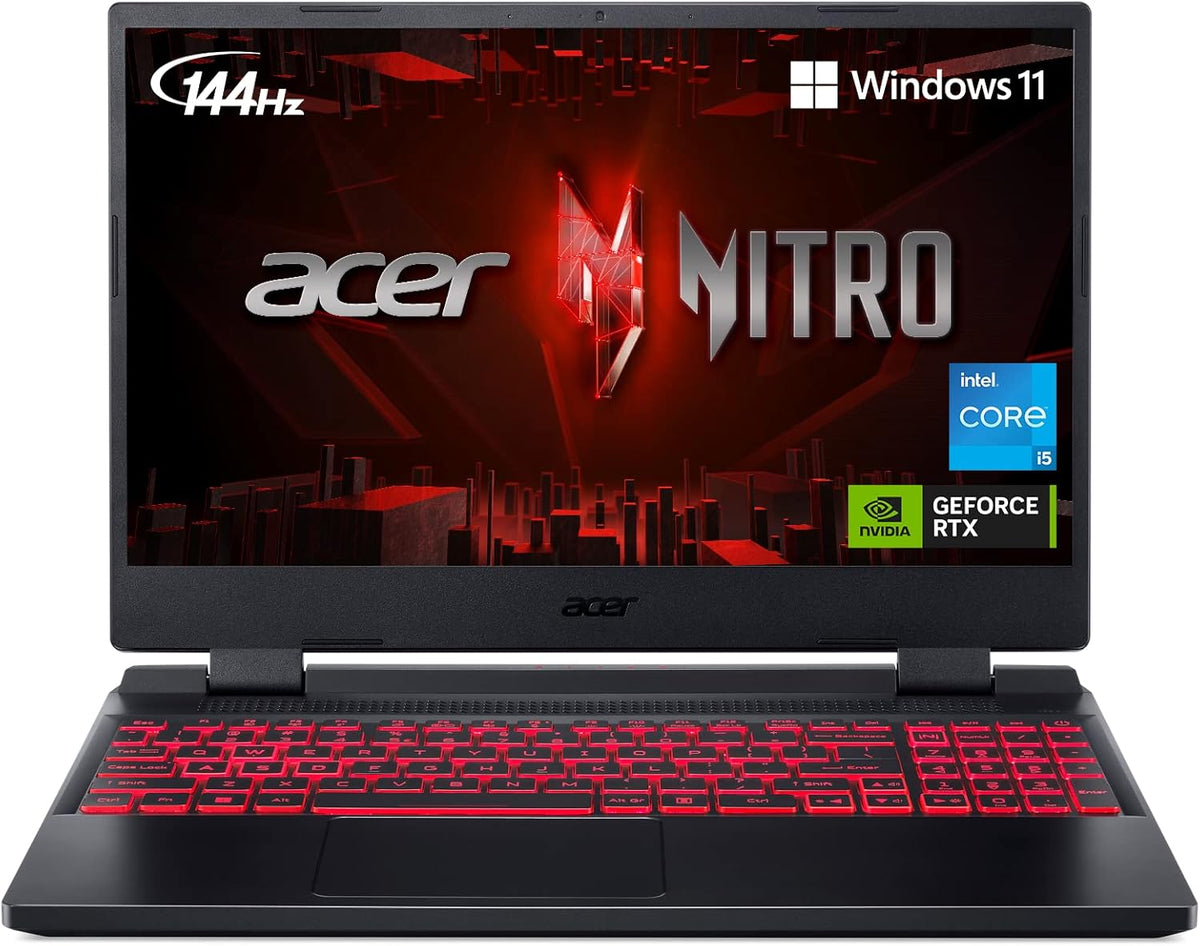 Acer Nitro 5 AN515-58-525P Gaming Laptop | Intel Core i5-12500H | NVIDIA GeForce RTX 3050 Laptop GPU | 15.6' FHD 144Hz IPS Display | 8GB DDR4 | 512GB PCIe Gen 4 SSD | Killer Wi-Fi 6 | Backlit Keyboard