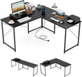Tangkula L-Shaped Computer Desk with Power Outlets, 95' Long 2-Person Desk with Monitor Shelf, Modern Corner Desk Gaming Table with USB Ports for Home Office