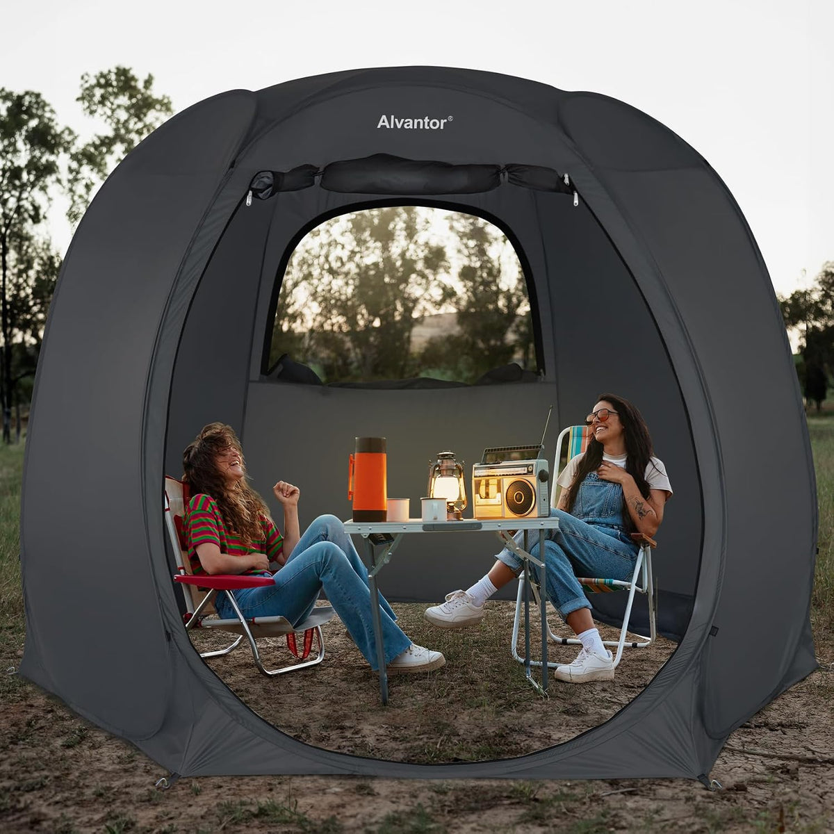 Alvantor® Pop Up Screen Tent House Room Instant Outdoor Camping Canopy Sun Shelter Gazebo for Patio, Backyard & Deck, Privacy Tent(2-10 People, 8'x8' 10'x10' 12'x12')