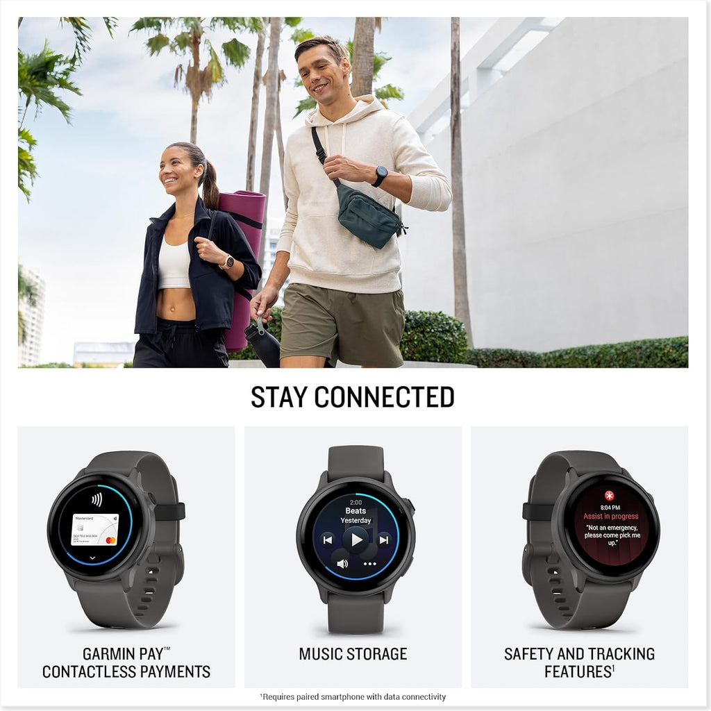 Garmin vívoactive® 6, Health and Fitness GPS Smartwatch, AMOLED Display, Up to 11 Days of Battery, Pebble Gray with Slate Band