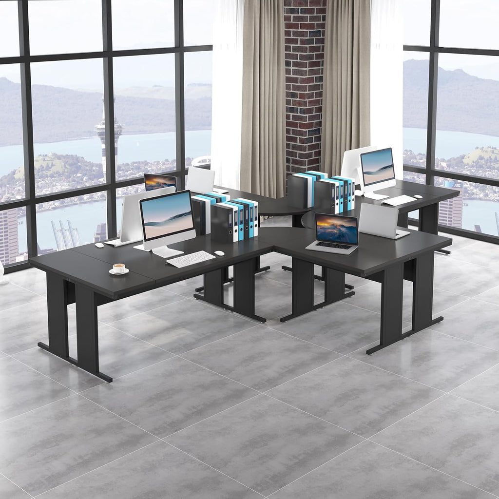 Tribesigns 83-Inch Large L Shaped Desk, Reversible Executive Office Desk, Modern Corner Computer Table Business Workstation for Home Office, Black