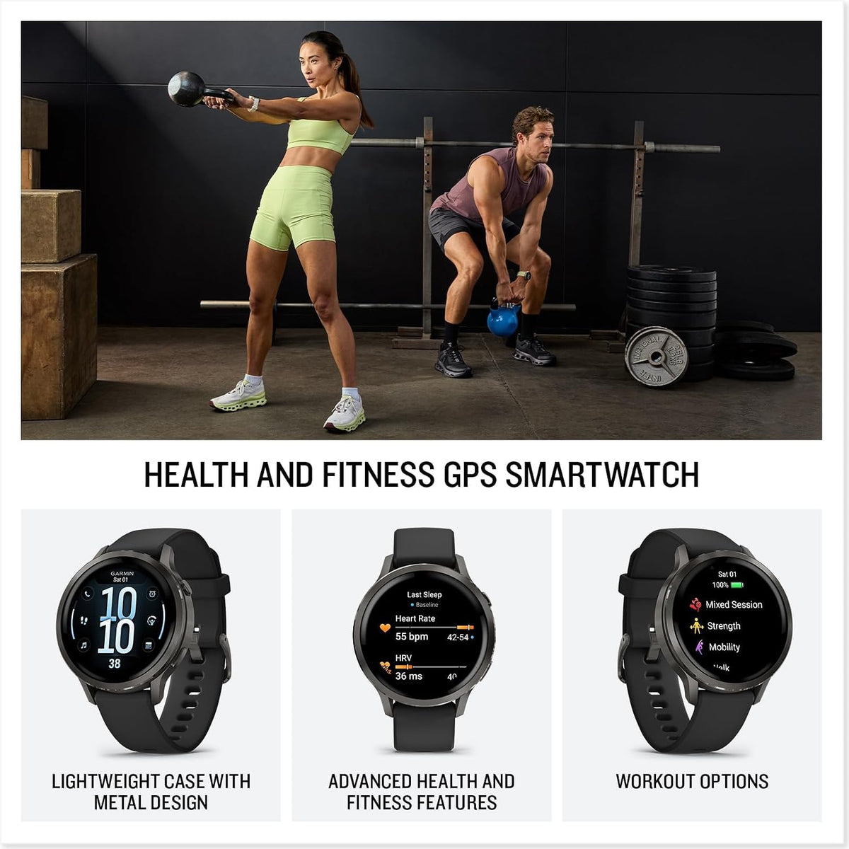 Garmin Venu 4 (41mm) GPS Smartwatch Slate with Black Silicone Band Bundle w/Deco Essentials Charging Dock, 3-Pack Dust Covers & 2-Pack 1.2' Screen Protectors