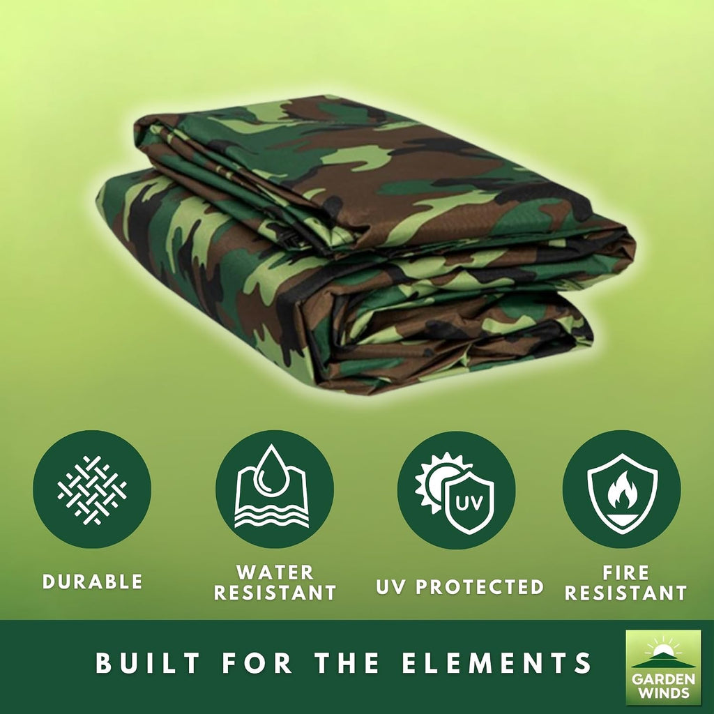 Garden Winds Durable 350 Replacement Canopy Top Compatible with Windsor Dome 10' x 12' Gazebo Models L-GZ717PST-C, A111001701 - Camo Green