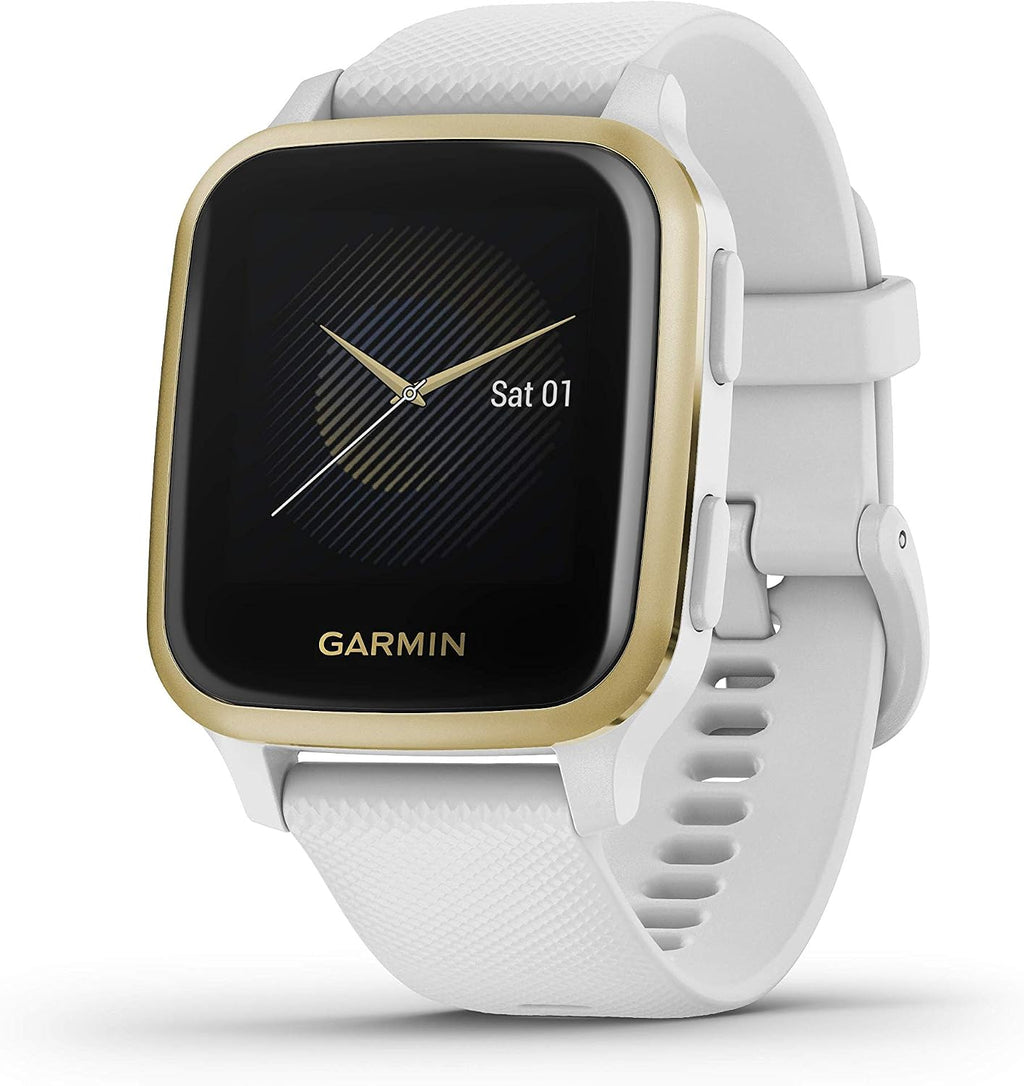 Garmin Venu Sq, GPS Smartwatch with Bright Touchscreen Display, Up to 6 Days of Battery Life, Light Gold and White - 010-02427-01