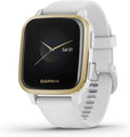 Garmin Venu Sq, 010-02427-01 GPS Smartwatch with Bright Touchscreen Display, Up to 6 Days of Battery Life, Light Gold and White (Renewed)