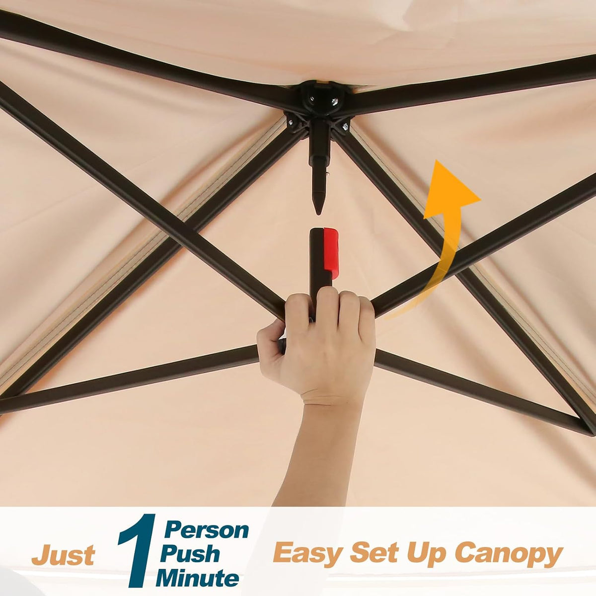 COBIZI 11x11 Pop Up Gazebo Canopy Tent Easy Up Outdoor Gazebo Waterproof Upgrade Portable Gazebo with Mosquito Nettings, Double Vented Roof and Carry Bag for Patio Garden(Brown)