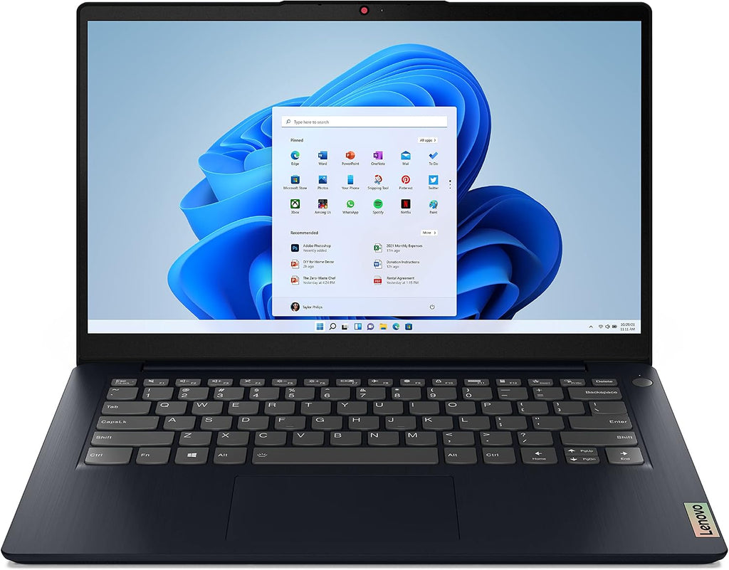 Lenovo IdeaPad 3 Laptop, 14.0' FHD Display, AMD Ryzen 5 5500U, 8GB RAM, 256GB Storage, AMD Radeon 7 Graphics, Windows 11 Home, Abyss Blue