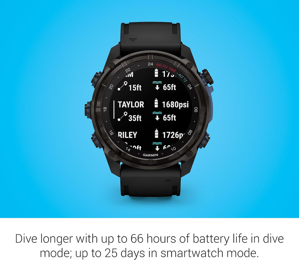 Garmin Descent™ Mk3i, Dive Computer and Multisport GPS Smartwatch, Air Integration, Black