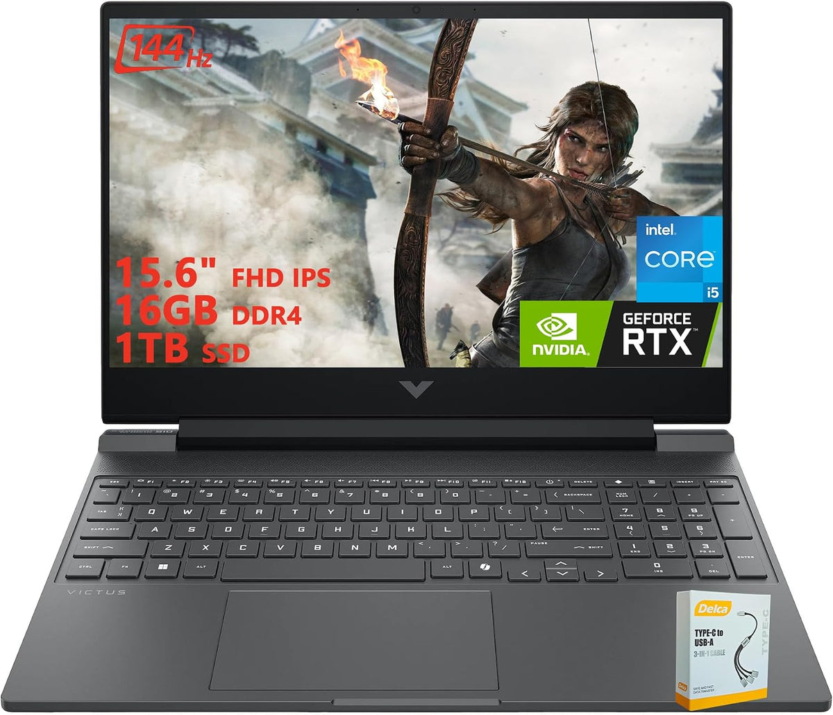 HP Victus 15 Gaming Laptop | 15.6' FHD IPS Anti-Glare 144Hz | Intel 8-Core i5-13420H | 16GB DDR4 1TB SSD | NVIDIA GeForce RTX 3050 6GB | Backlit Keyboard Fast Charging Win11 w/DLCA Accessory