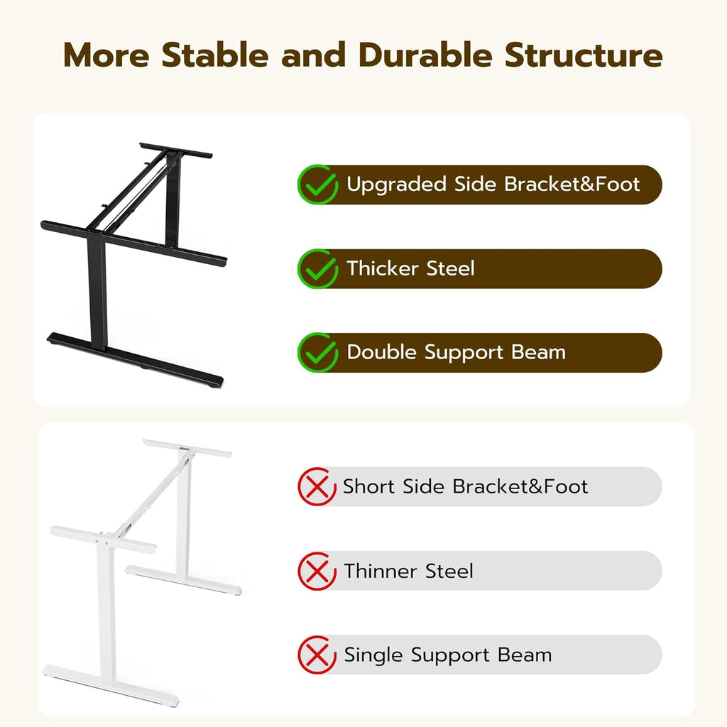 Acrolix 71 Inch L Shaped Standing Desk Adjustable Height, Electric Corner Standing Desk, Sit Stand Computer Table with Reversiable Splice Board, Rustic Brown