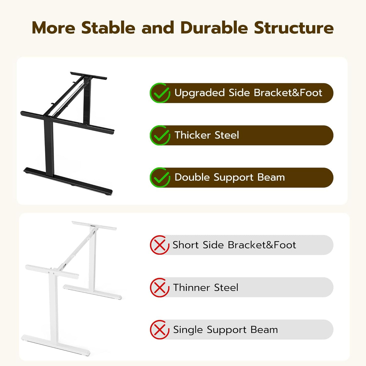 Acrolix 71 Inch L Shaped Standing Desk Adjustable Height, Electric Corner Standing Desk, Sit Stand Computer Table with Reversiable Splice Board, Rustic Brown