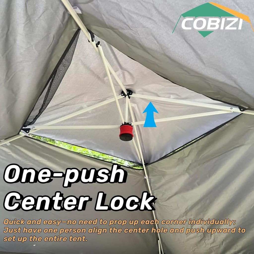 COBIZI 10x15 FT Pop up Gazebo on Clearance - Outdoor pop up Heavy Duty Canopy Tent,carpas para Patio,Screen Tents with Portable Carry Bag, Patio Gazebos for Camping, Garden, Deck, Backyard, Brown