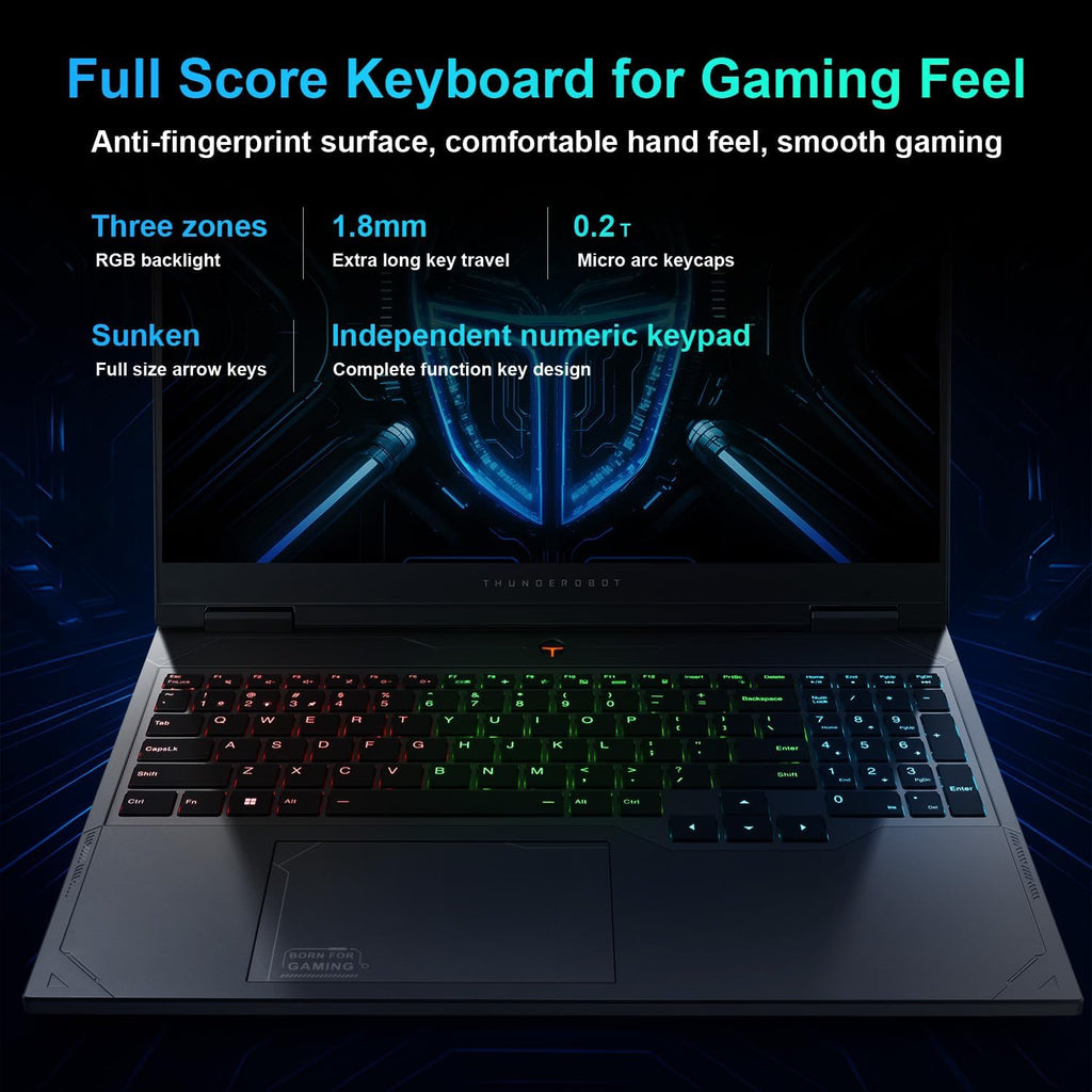 Thunderobot Radiant 16 i9 5070Ti 2.5K 300Hz Gaming Laptop, NVIDIA GeForce RTX 5070 Ti, Core i9-13900HX, 16' QHD+ 300Hz Display, 32GB DDR5, 1TB SSD, RGB Backlit KB, Wi-Fi 6, Win 11 Home, Black
