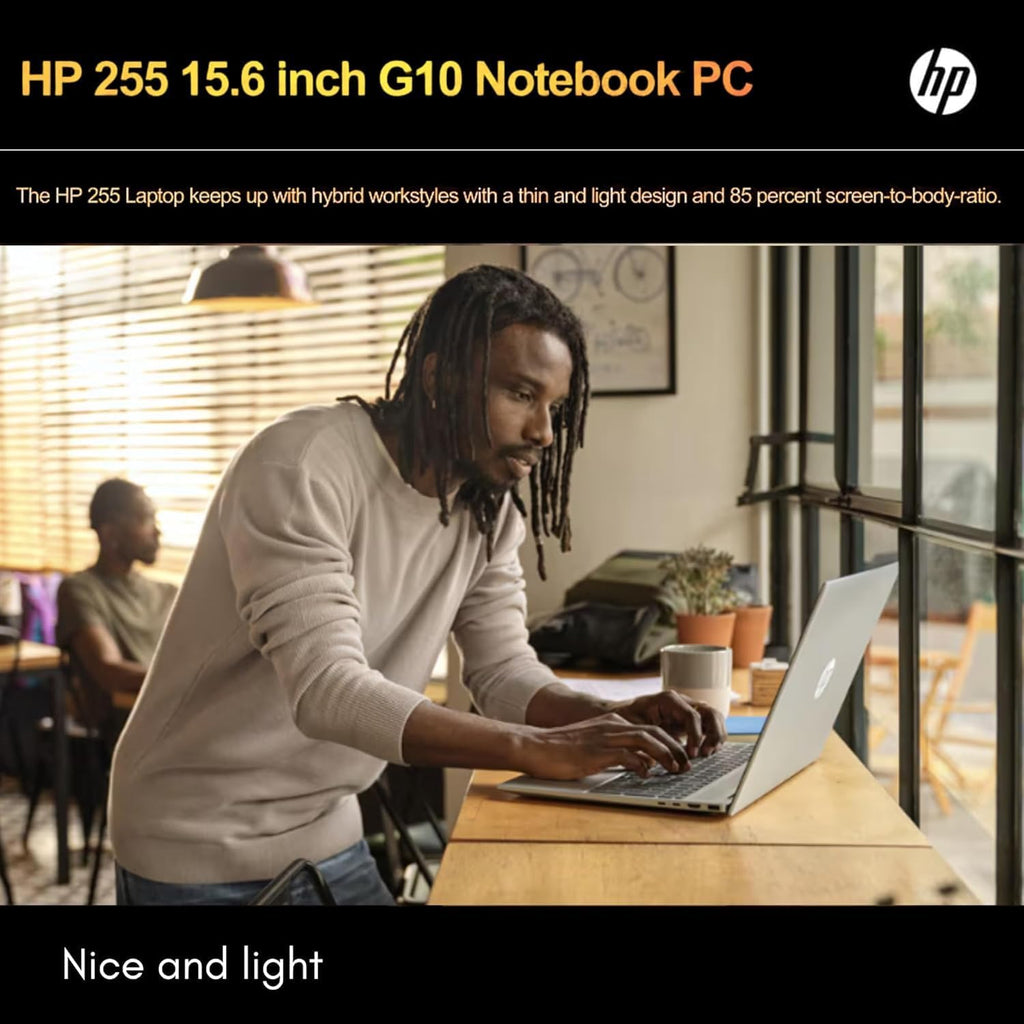 HP 255 G10 Laptop for Home or Work, 32GB RAM, 1TB SSD, 15.6' Full HD, Ryzen 3 7330U (Beat Intel i5-1135G7), HDMI, USB-C, Windows 11 Pro, Business and Fun Ready