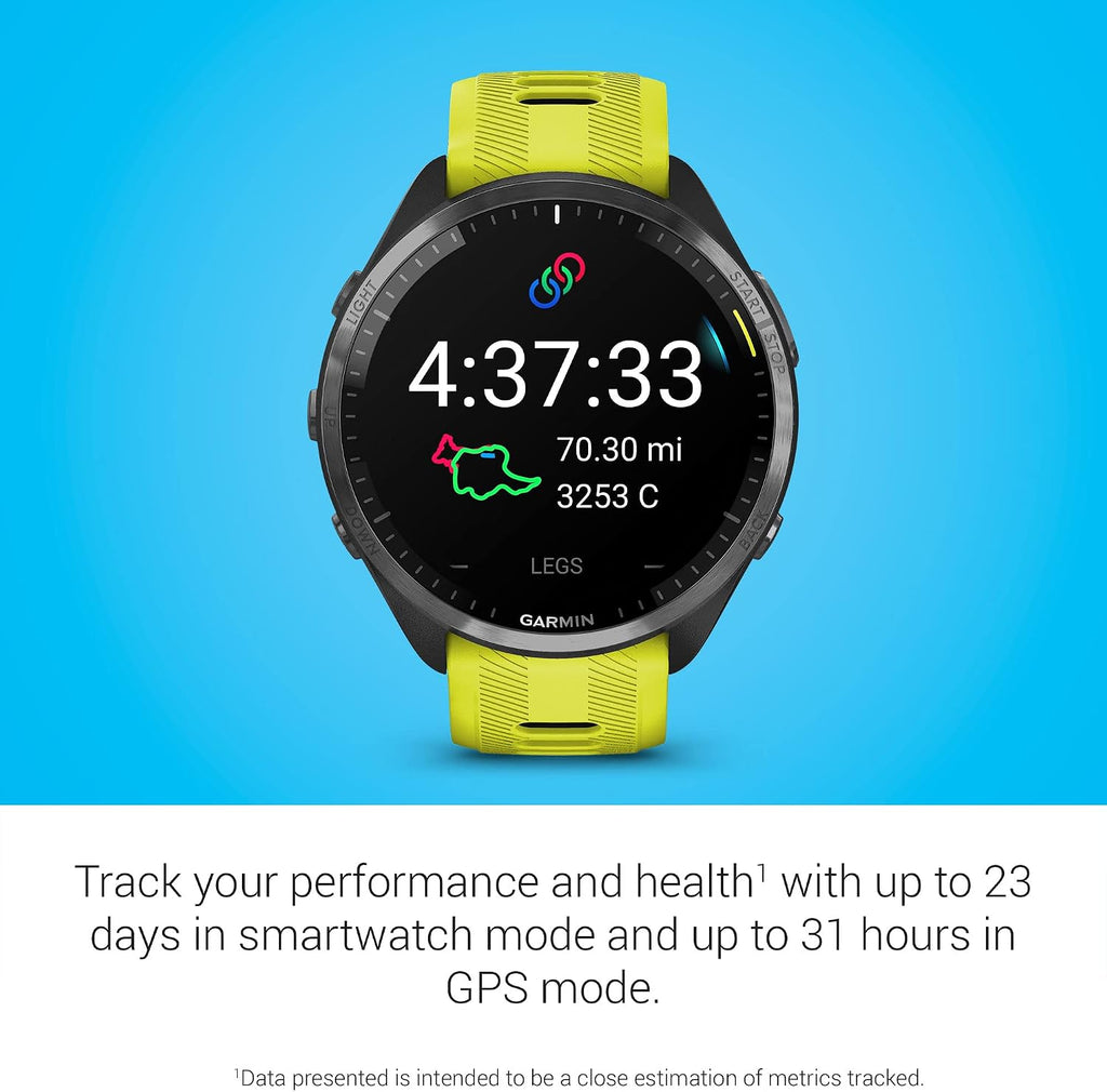 Garmin Forerunner® 965 Running Smartwatch, Colorful AMOLED Display, Training Metrics and Recovery Insights, Amp Yellow and Black