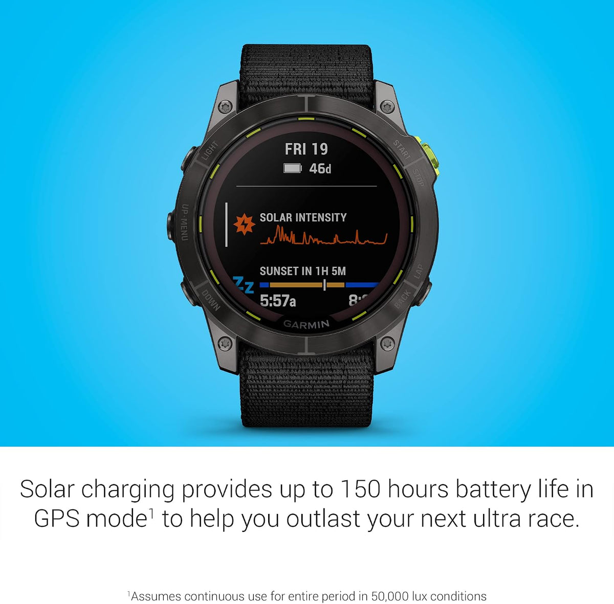 Garmin Enduro™ 2 – Ultraperformance Watch, Long-Lasting GPS Battery Life, Solar Charging, Preloaded Maps (Renewed), Black