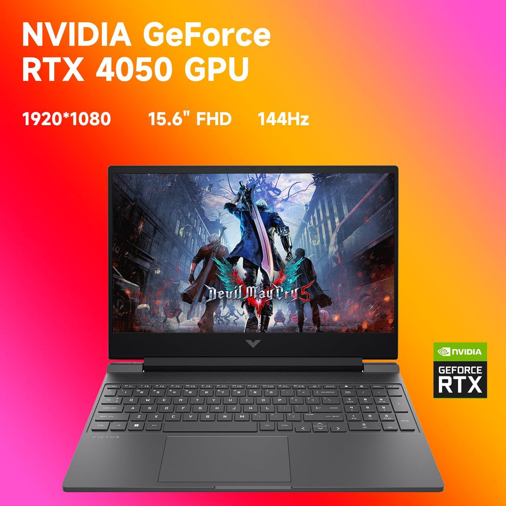 HP Victus RTX 4050 AI Gaming Laptop with Copilot, 15.6 FHD 144Hz, AMD Ryzen 7 7445HS(Beats Intel i7-13700), NVIDIA RTX 4050, 64GB DDR5 RAM, 1TB SSD, Backlit KB, Bundle with PCO Laptop Cooler