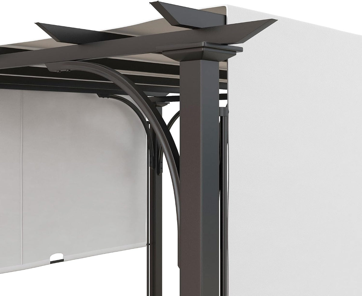 Outsunny 10' x 10' Patio Pergola with Weather-Resistant Steel Frame, Backyard Sun Shade Canopy Cover Shelter for Porch Party, Garden, Grill Gazebo, White
