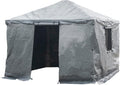 Sojag Winter Cover Plus for Tall Hard Top Gazebos, Waterproof 10' x 10' Storage for Grill & Patio Furniture, Roll-Up Door, and Vented Panels, All-Season Outdoor Storage, Grey