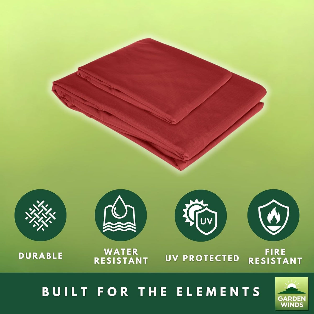 Garden Winds Reinforced RipLock 350 Replacement Canopy Top Cover Compatible with Monterey 10' x 12' Gazebo Model L-GZ215PST-4 - Cinnabar