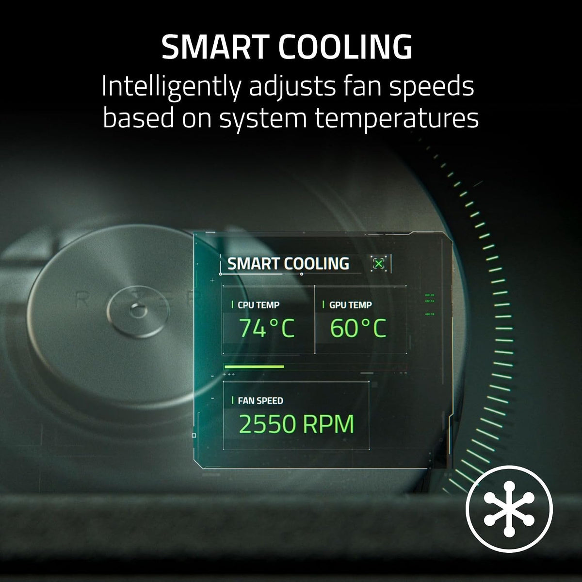 Razer Laptop Cooling Pad: Adaptive Smart - Intelligent Fan Control - Airtight Pressure Chamber - Fits Most Laptops & Macbooks 14' to 18' - Preset & Custom Fan Curves - 3 Port USB Type A - Chroma RGB