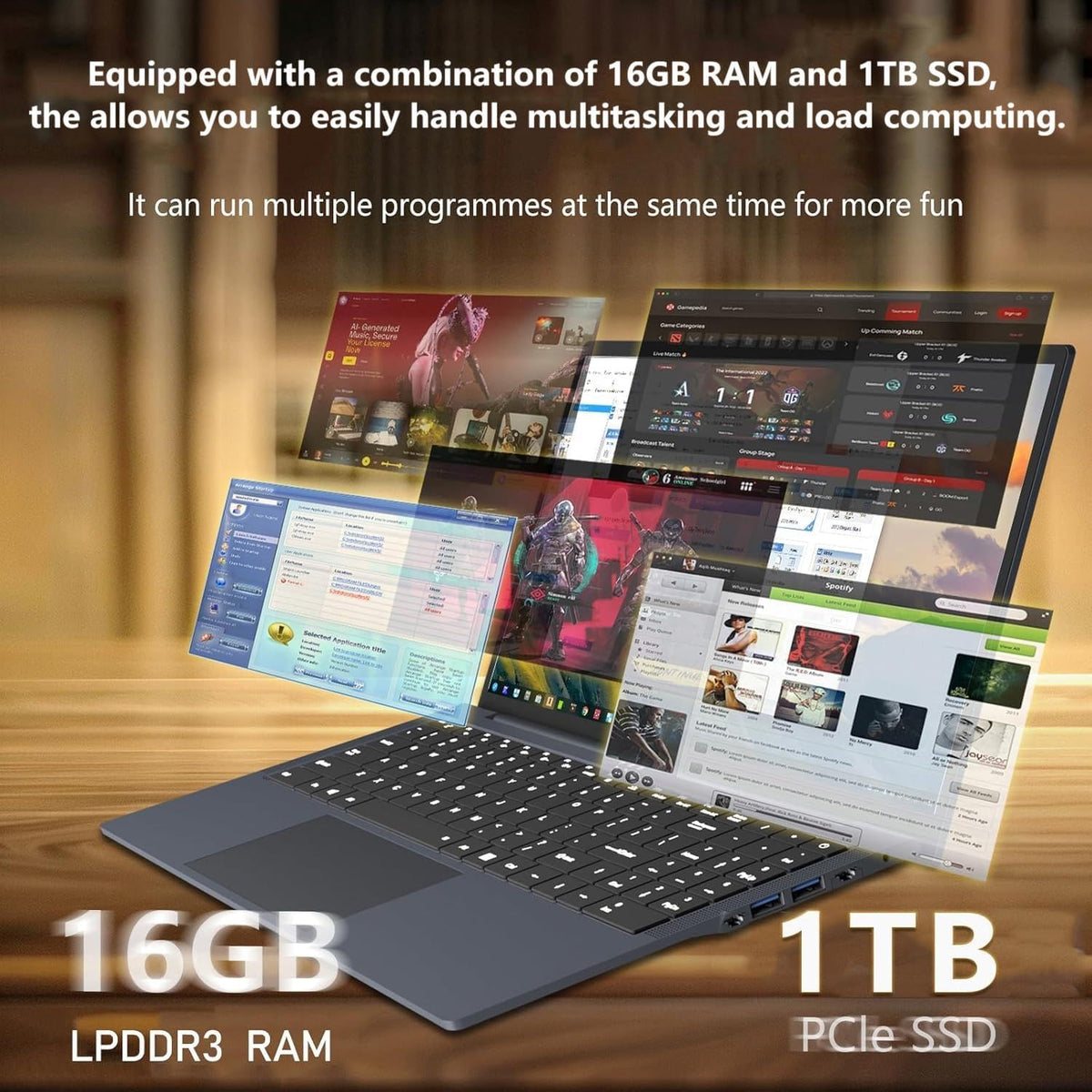 Gaming Laptop i5, 16 inch Laptops, Laptop Computer Up to 3.60GHZ, Traditional Laptops Computers for 16GB RAM 1TB SSD, Business Lap top Full HD 1920X1200 Display 180 Angle Opening WIFI 5 Win 11 Pro