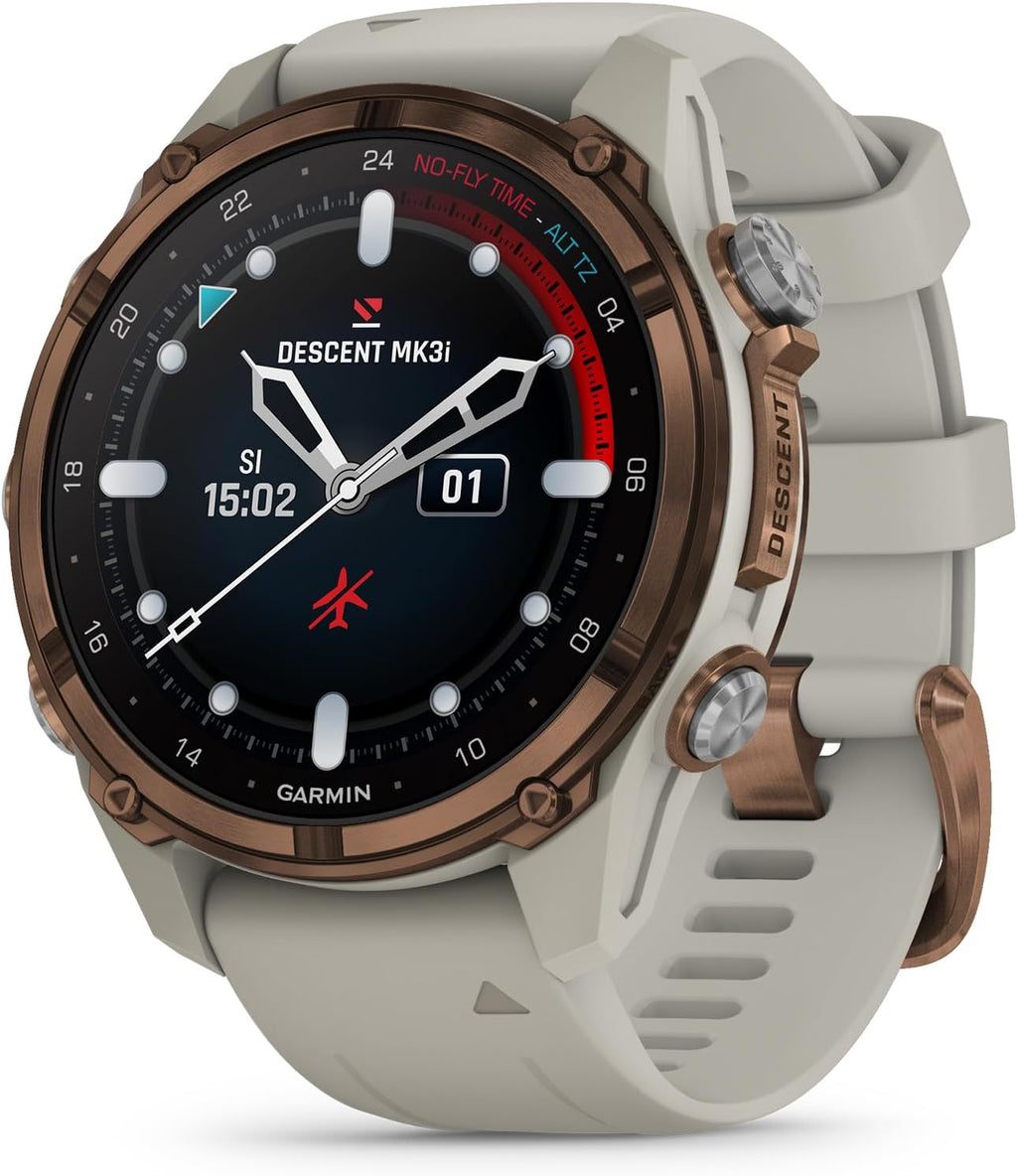 Garmin Descent™ Mk3i, Dive Computer and Multisport GPS Smartwatch, Air Integration, French Gray
