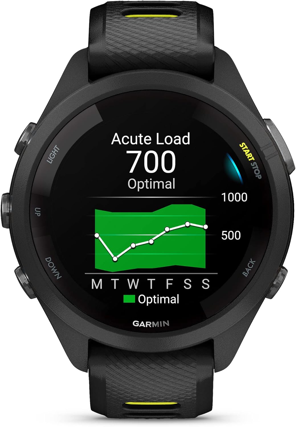 Garmin Forerunner 265S Running Smartwatch, Colorful AMOLED Display, Training Metrics and Recovery Insights, Black and Amp Yellow, 42 mm (Renewed)