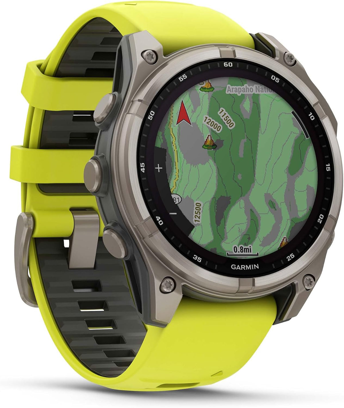 PlayBetter Garmin Fenix 8 Solar Sapphire (47mm, Titanium/Amp Yellow) Multisport GPS Smartwatch Bundle - 1.4' Touchscreen, Built-in LED Flashlight Portable Charger & Screen Protectors
