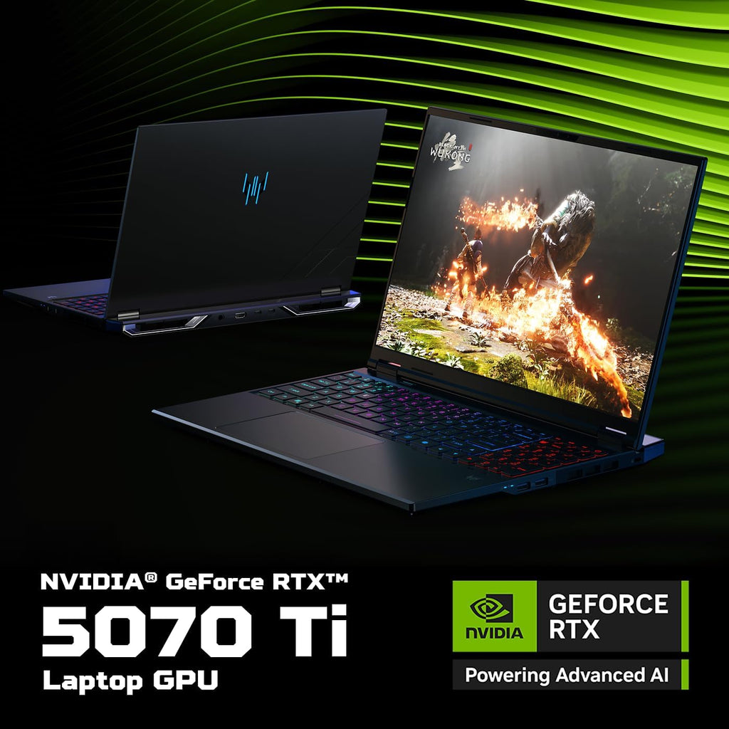 acer Predator Helios Neo 16 AI Gaming Laptop | Intel Core Ultra 9 Processor 275HX | NVIDIA GeForce RTX 5070 Ti | 16' WQXGA 240Hz G-SYNC | 16GB DDR5 | 1TB Gen 4 SSD | Killer Wi-Fi 6E | PHN16-73-92B8