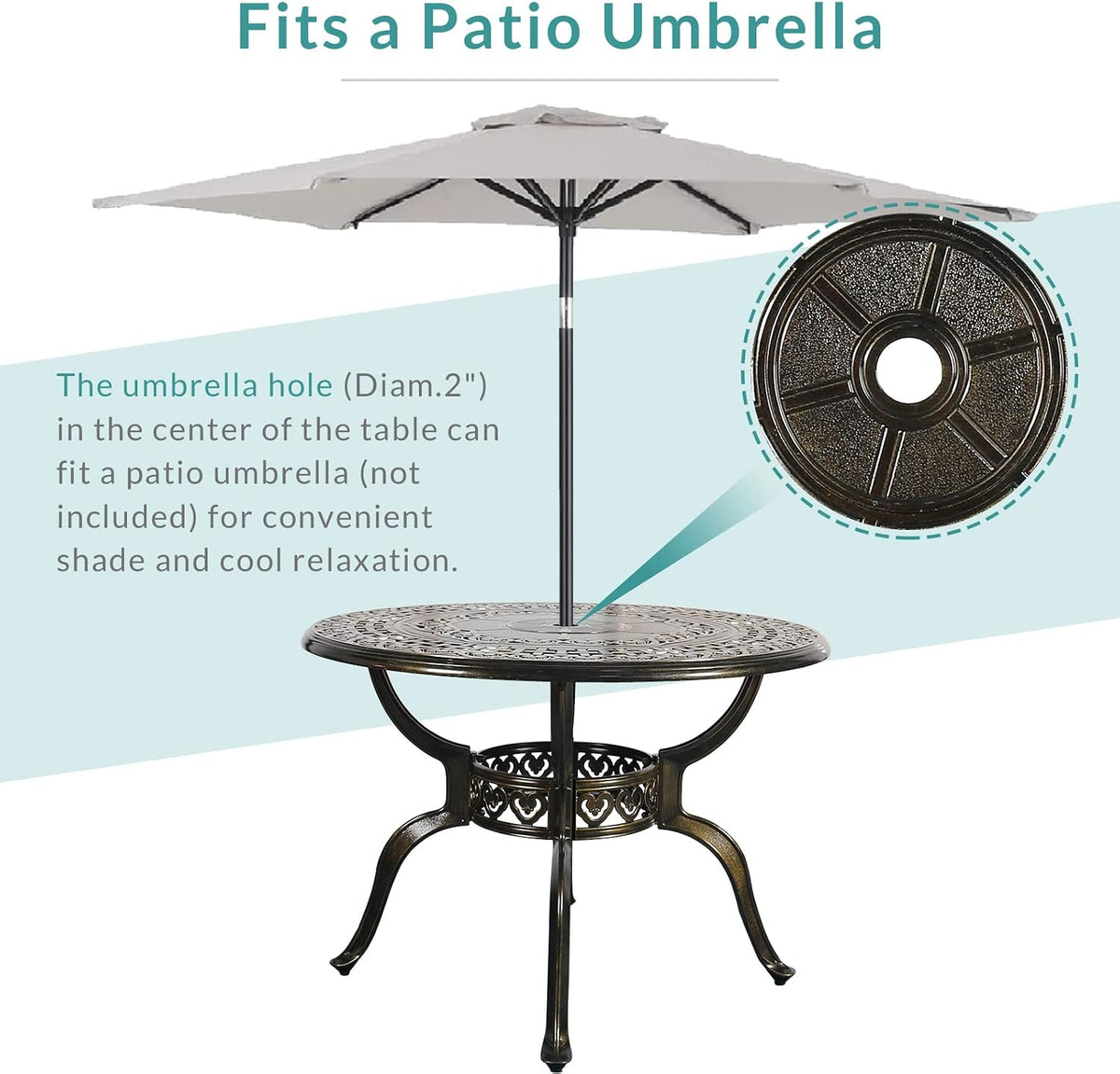 MEETWARM 5-Piece Outdoor Patio Dining Set, All-Weather Cast Aluminum Patio Conversation Set with 4 Cushions Swivel Rocker Chairs for Backyard Garden Deck and 38.5' Round Table, Chili Red