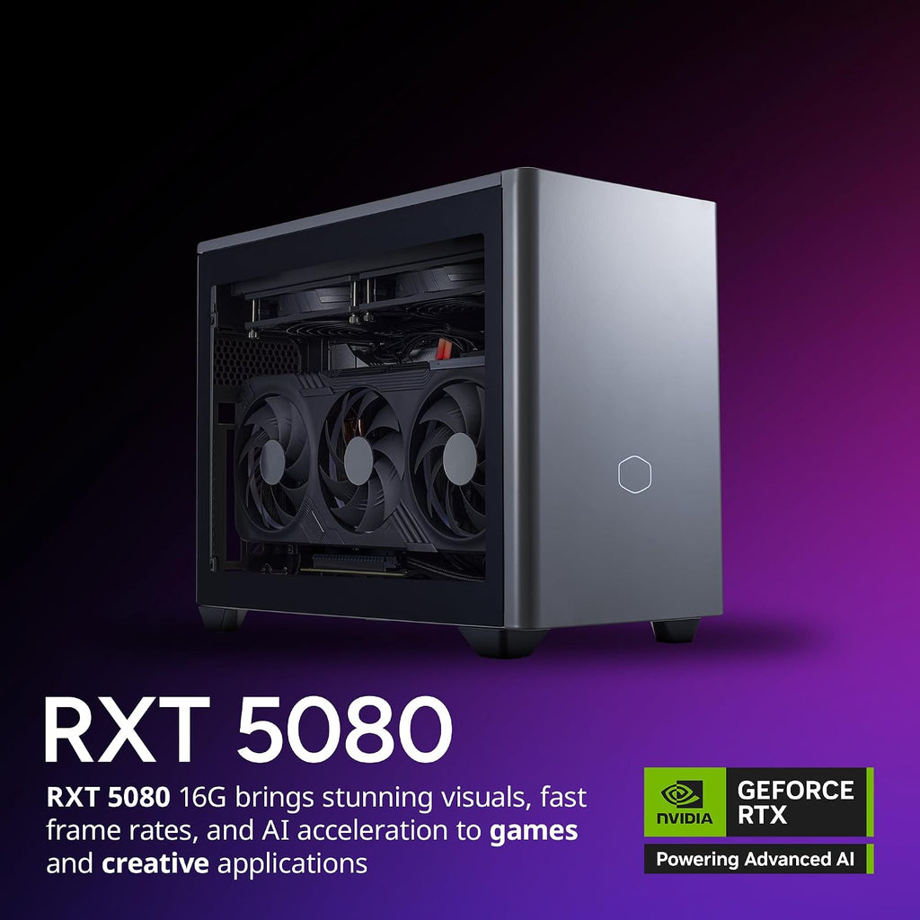 Cooler Master NR2 Pro Gaming PC – Intel Ultra 7 265KF, NVIDIA GeForce RTX 5080 16GB, 32GB DDR5 6000MHz, 2TB Gen4 M.2, Windows 11, V850 SFX Gold PSU, Compact Mini ITX Desktop PC