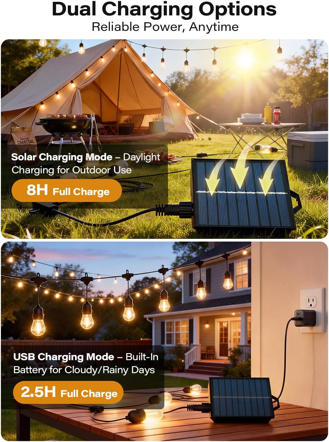 LAUSAINT HOME 10'x10' Outdoor Gazebo with 50FT String Lights, Metal Heavy Duty Patio Canopy Tent with Double Roofs, Mosquito Nettings and Privacy Screens for Backyard, Garden, Lawn, Classic Blue
