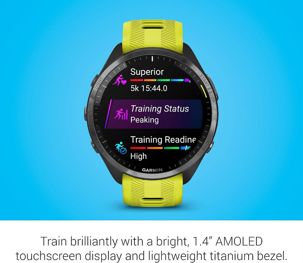Garmin Forerunner® 965 Running Smartwatch, Colorful AMOLED Display, Training Metrics and Recovery Insights, Amp Yellow and Black