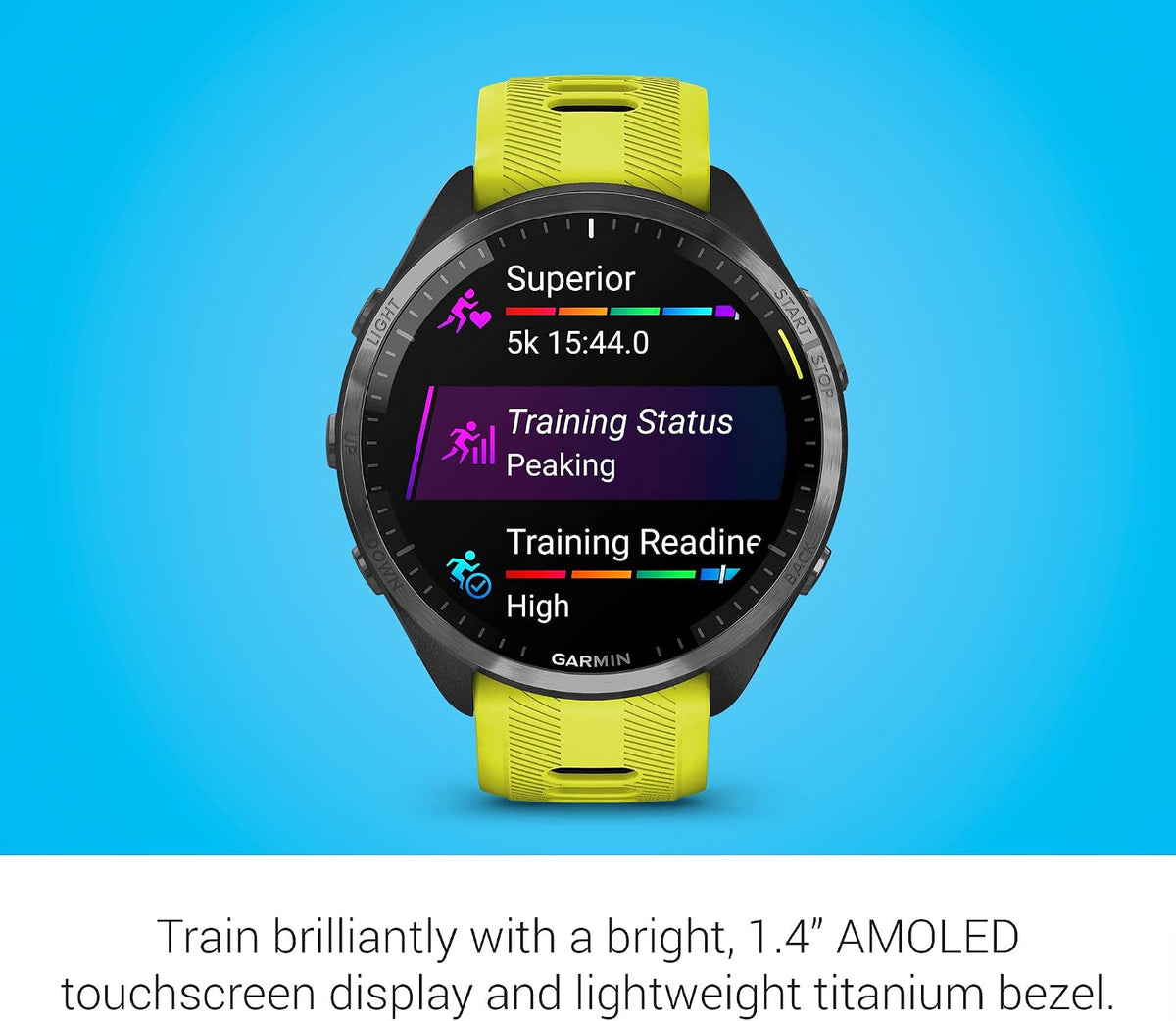 Garmin Forerunner® 965 Running Smartwatch, Colorful AMOLED Display, Training Metrics and Recovery Insights, Amp Yellow and Black