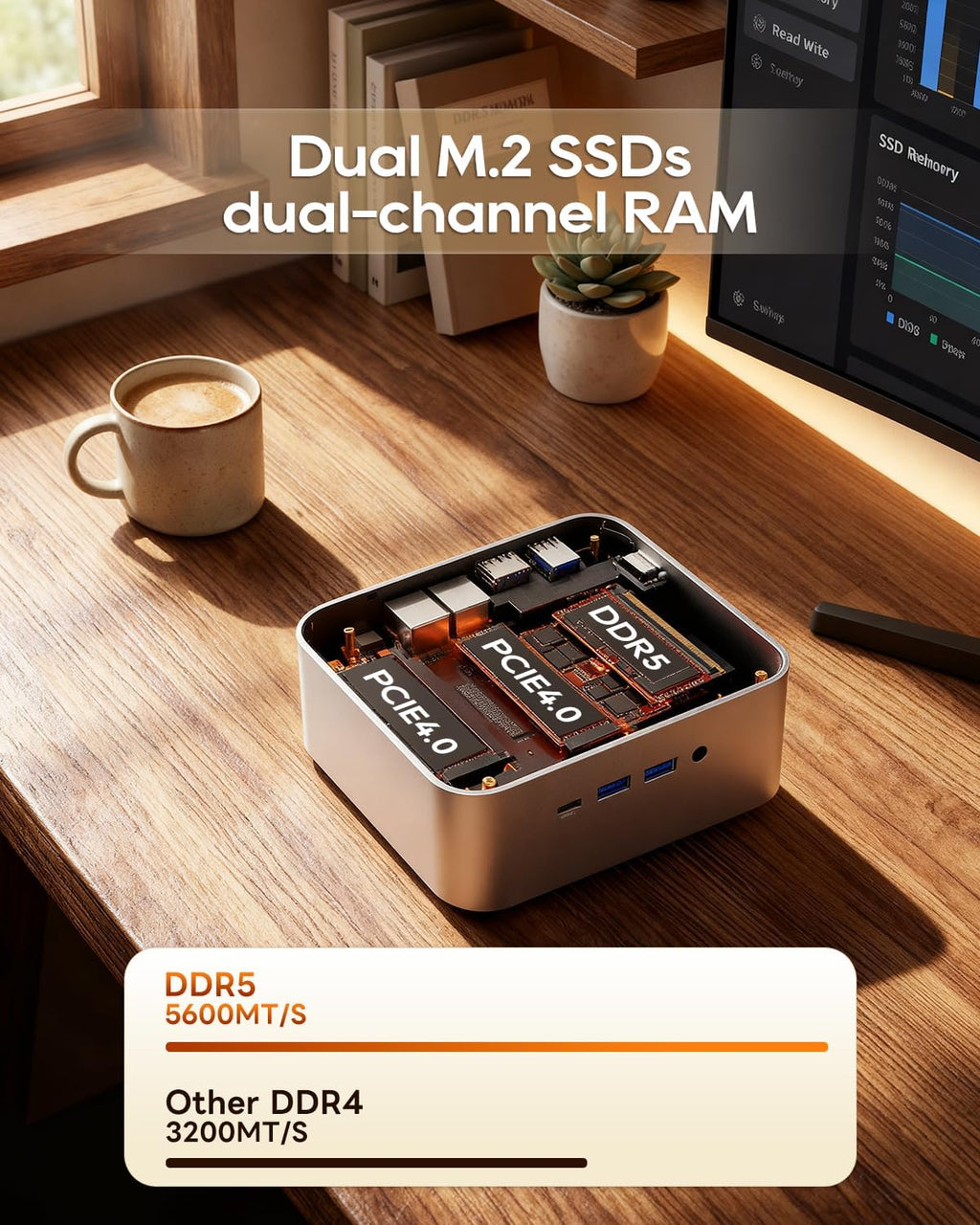 AOOSTAR MACO AMD Ryzen 7 H255 Mini PC(8C/16T, up to 4.9GHz), Support OpenClaw 24GB DDR5 1TB PCIe4.0, Radeon 780M Graphics, Support Four Display, with OCuLink Dual USB4, Dual 2.5G LAN/HDMI/WIFl6
